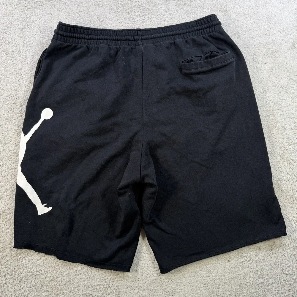 Air Jordan Shorts Mens Large Black Fleece Drawstring Jumpman Active Gym Pocket